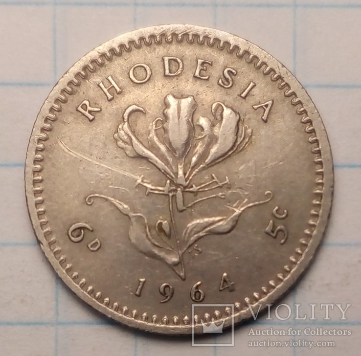 Родезия 6 пенсов, 1964 год