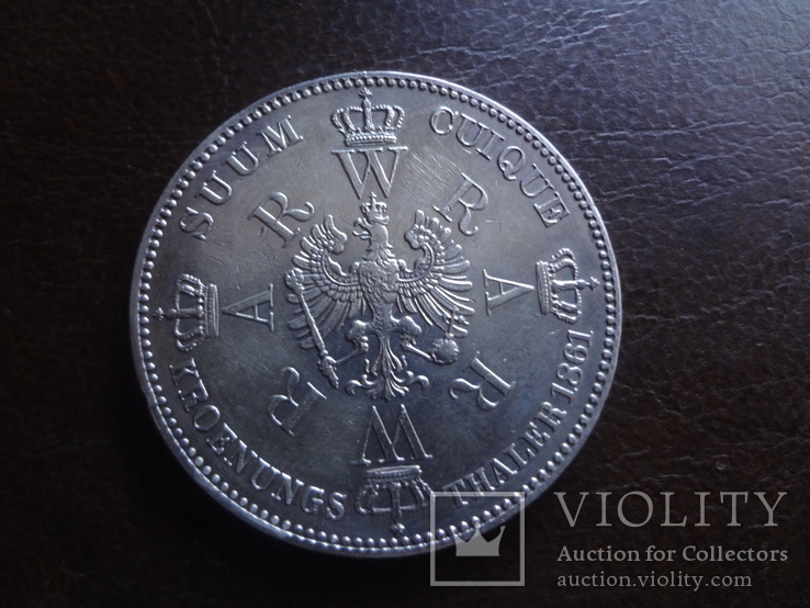 Талер  1861 Пруссия серебро  (А.8.10)~, фото №6