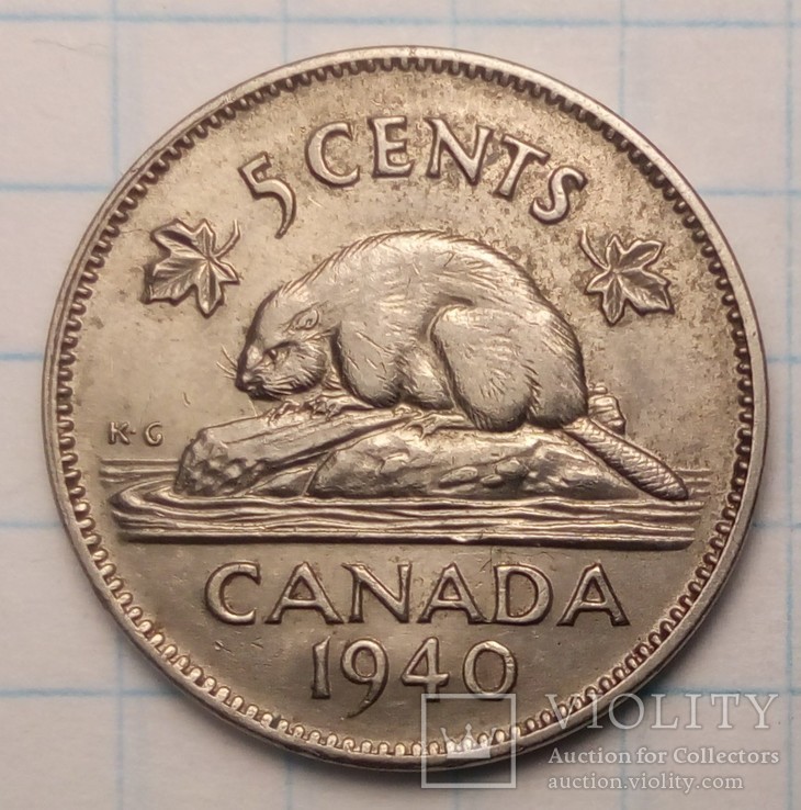 Канада 5 центов, 1940 год