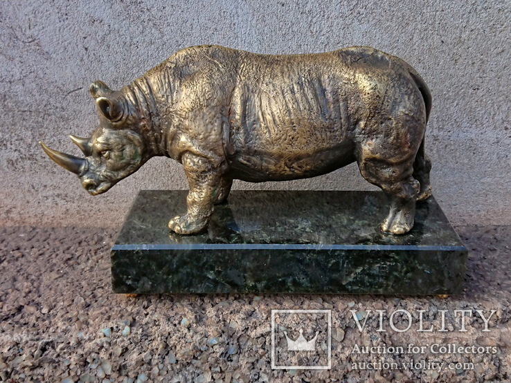 Бронзовая скульптура "Носорог"., фото №2