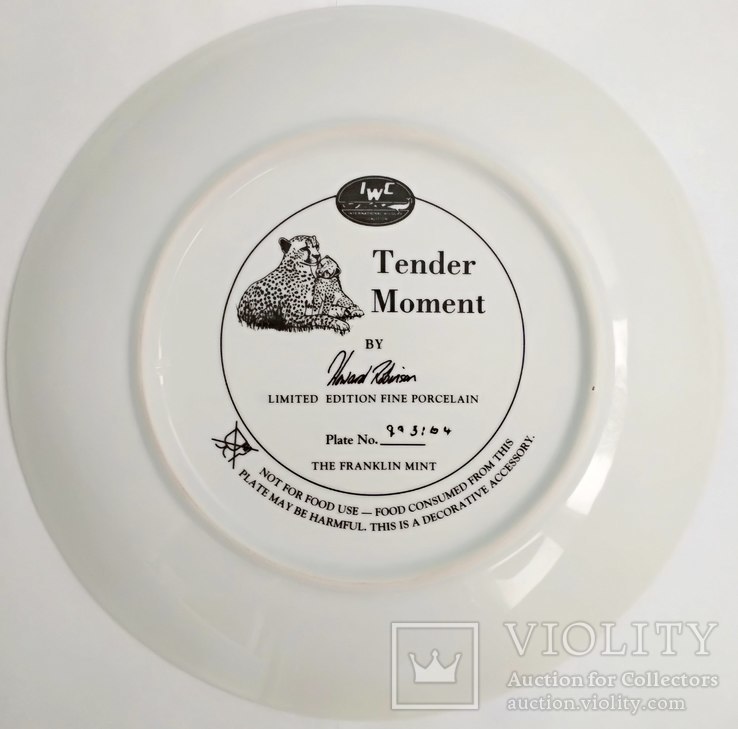 "Гепарды" красивая декоративная коллекционная тарелка Англия фарфор, фото №5