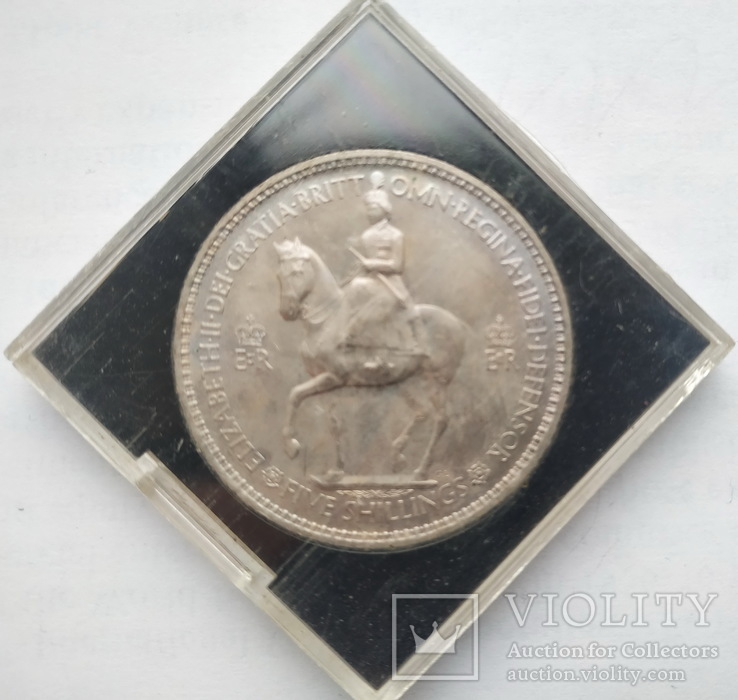 50 шиллингов (1 крона),25 лет коронации Елизаветы II,1953 год,Великобритания, фото №2