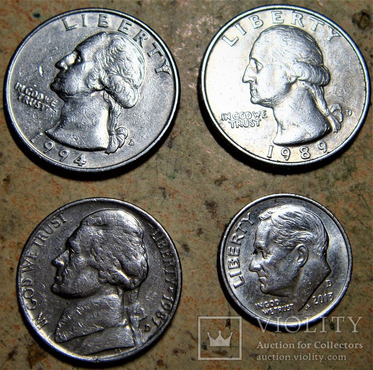  4 монеты USA, фото №2