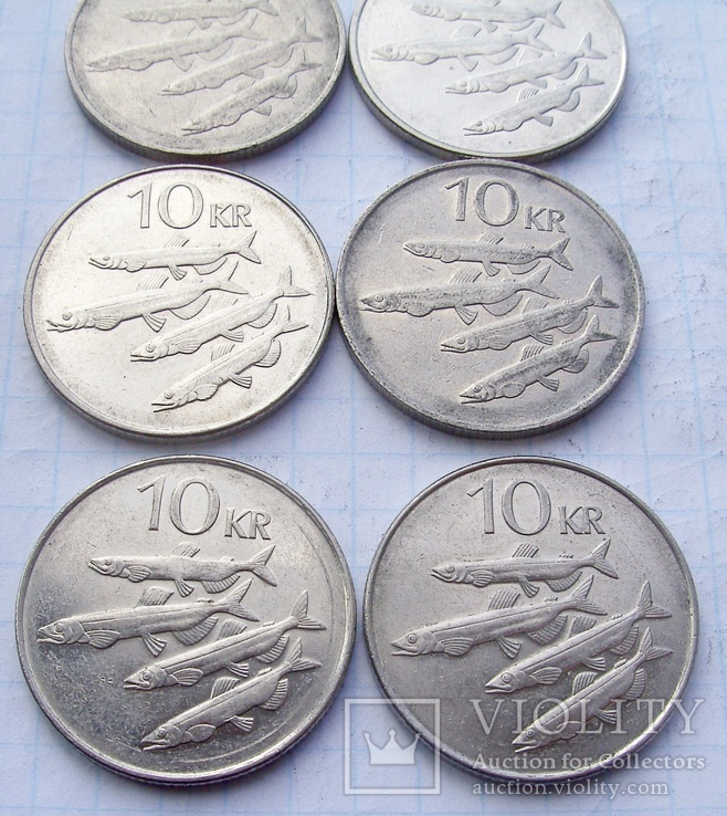 Исландия 10 крон, 6 монет 1984-2008 гг, без повтора, фото №7