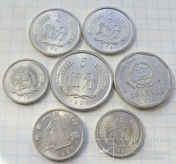 Китай- 7 монет, фото №2