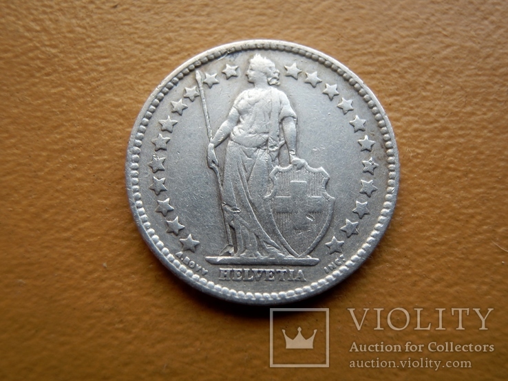 1/2 франка 1907г. серебро