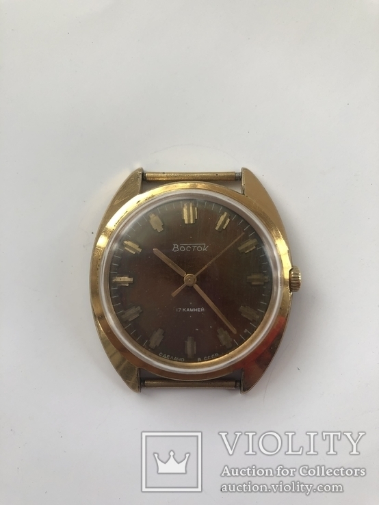 Позолоченные наручные часы "Восток" СССР AU10, фото №2