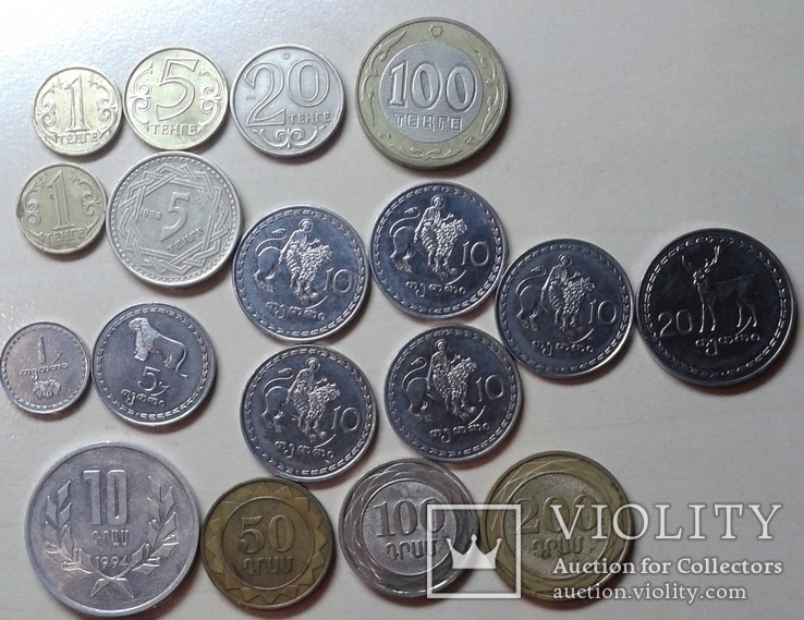 Монеты Грузии,Армении,Азербайджана и Казахстана., фото №2