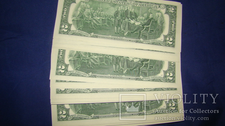 2 доллара 2013 года UNC 100 банкнот номера подряд штат CALIFORNIA, фото №6