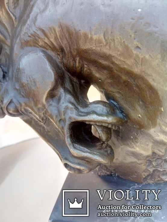 Голова лошади бронза мрамор Европа 4 кг, фото №4