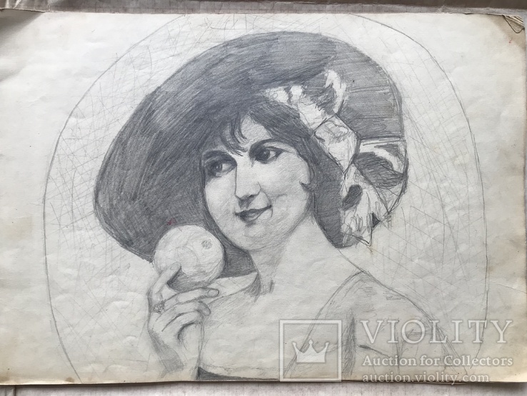 " Портрет Девушки  ". Работа с Альбома 1934 г., фото №3
