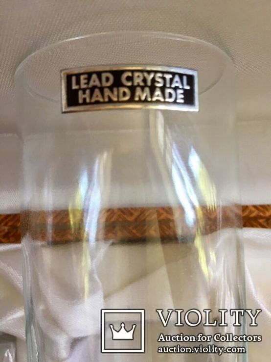 Стаканы 6 шт. LEAD Crystal. хрусталь- низ серебро. Hand made Italy, фото №7