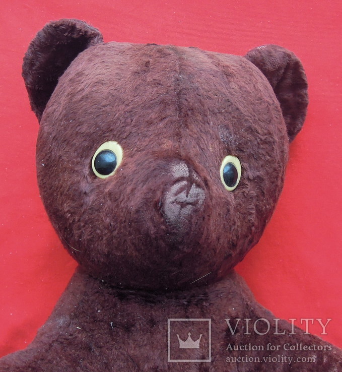 Плюшевый медведь из СССР, 55 см, тырса, солома, мягкая набивка, звуки