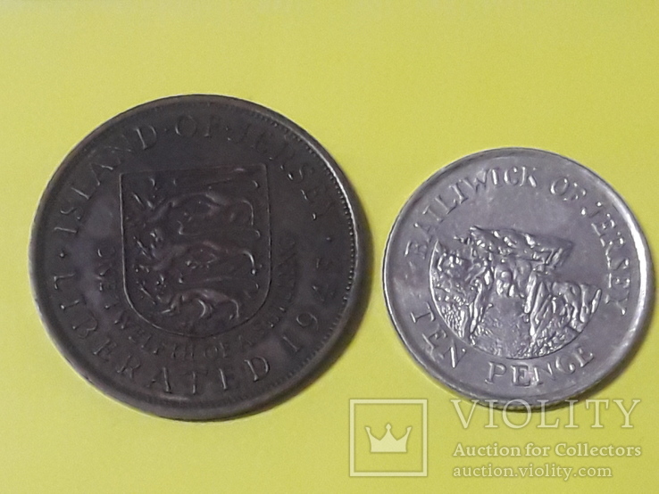 Джерси, две монеты, фото №2