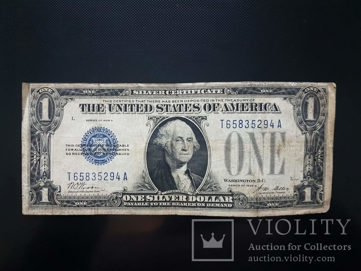 Срібний сертифікат США 1 долар 1928 р., фото №2