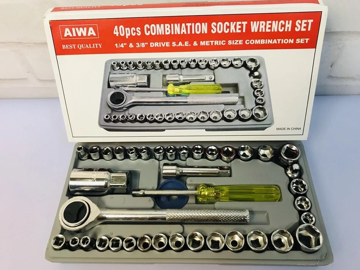 Набор инструментов головок с трещоткой 40 предметов Aiwa		, фото №2