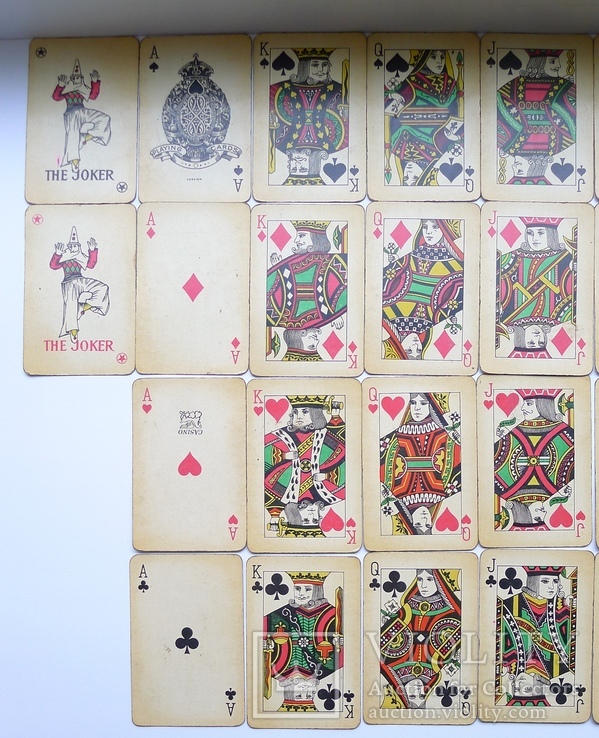 Старые карты для казино в бакелитовом футляре с мастями - 2 колоды., фото №7