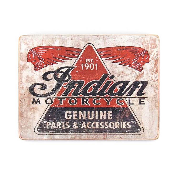 Деревянный постер "Indian motorcycle genuine", фото №2