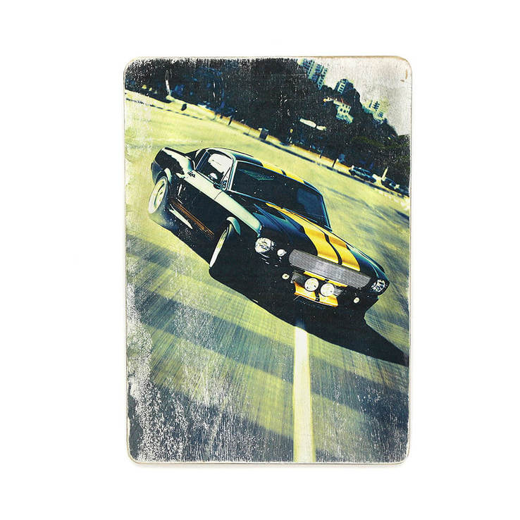 Деревянный постер "Auto #15 Ford yellow stripes", фото №2