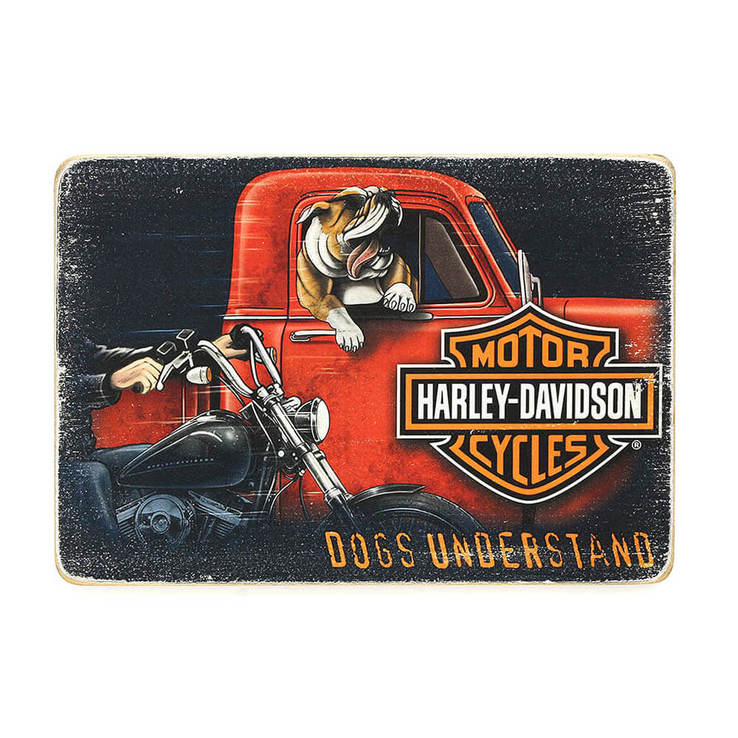 Деревянный постер "Harley Davidson Dogs understand", фото №2