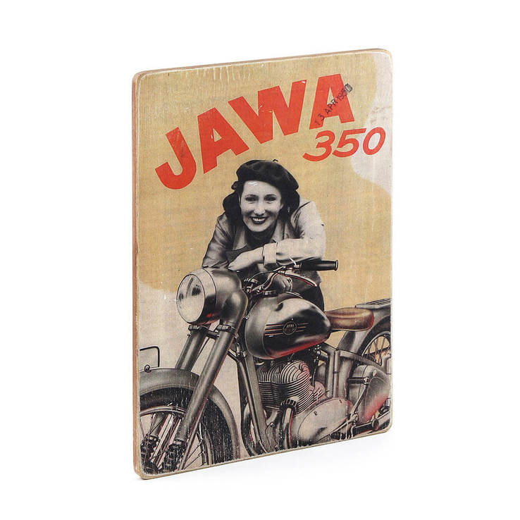 Деревянный постер "Jawa #3 350 and girl", numer zdjęcia 4