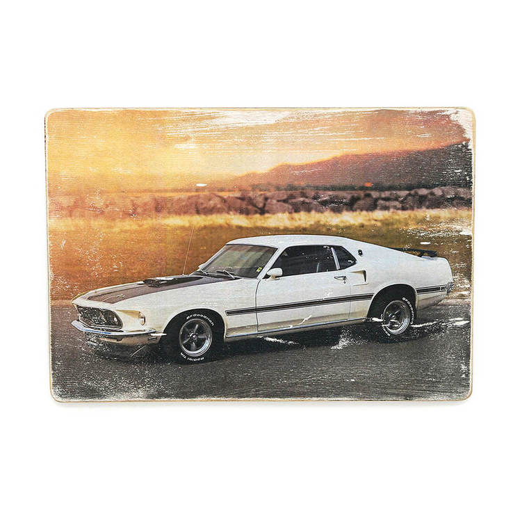  Деревянный постер "Auto #2 Ford Mustang white", фото №2
