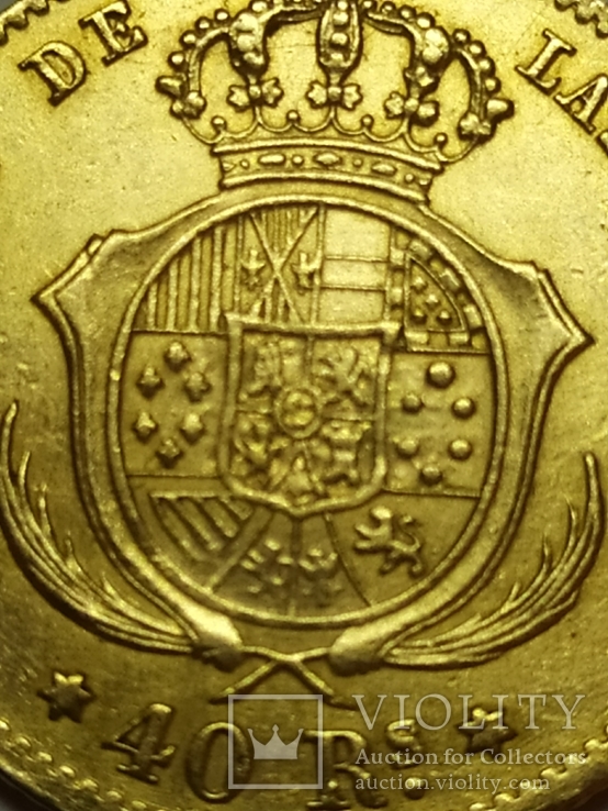 40 реалов 1862 года Испания, золото 3.25 г., фото №6