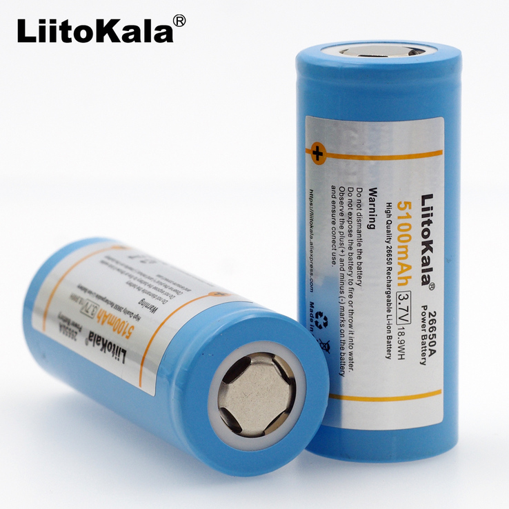 Аккумуляторная батарея Liitokala 3,7 V 5100mA 26650-50A