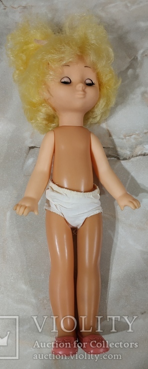 Кукла 45 см. блондинка в платье в горошек, фото №9