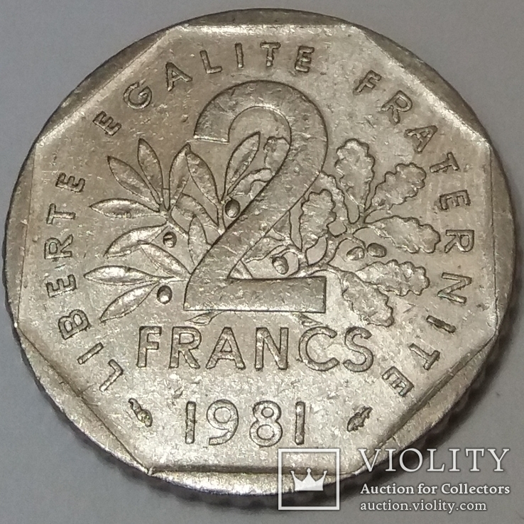 Франція 2 франка, 1981, фото №2