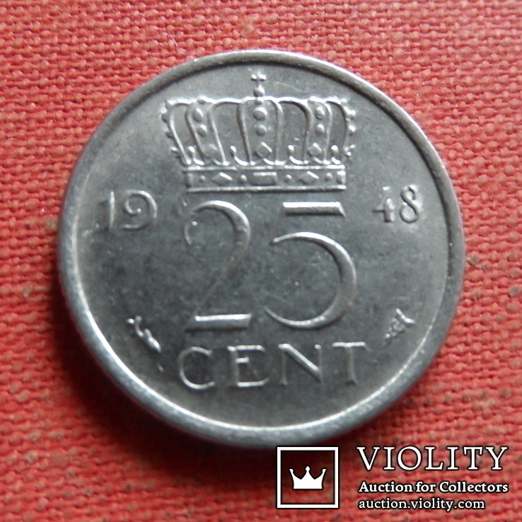 25 центов 1948 Нидерланды   (Т.13.31)~, фото №3