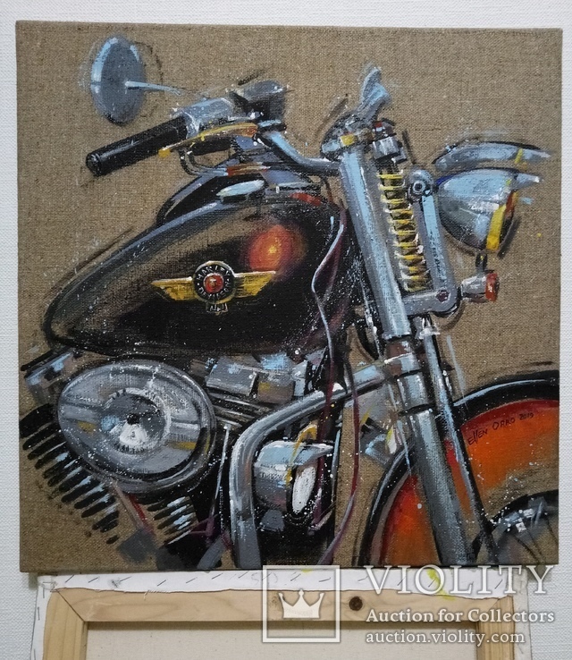 Картина Harley-Davidson. Художник Ellen ORRO. джут/акрил. 50х50, 2019 г., фото №6