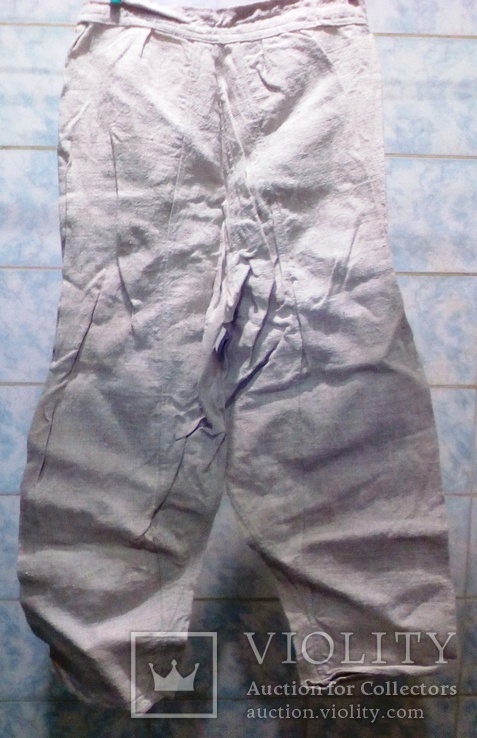Старовинні льняні штани на підлітка., фото №3
