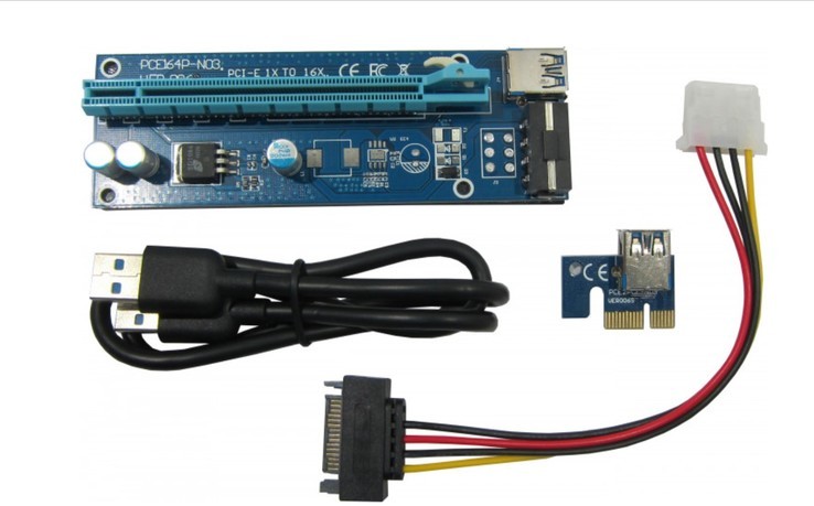 Райзер USB 3.0 PCI-E Express Riser 1X - 16X для видеокарт, photo number 2