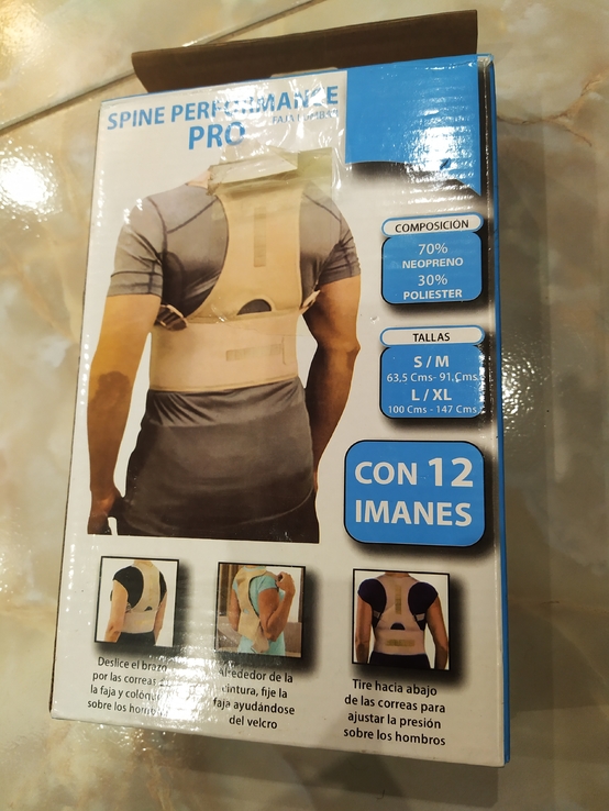 Корректор осанки с 12 магнитами SPINE PERFORMANCE PRO корсет для спины L/ XL, numer zdjęcia 3