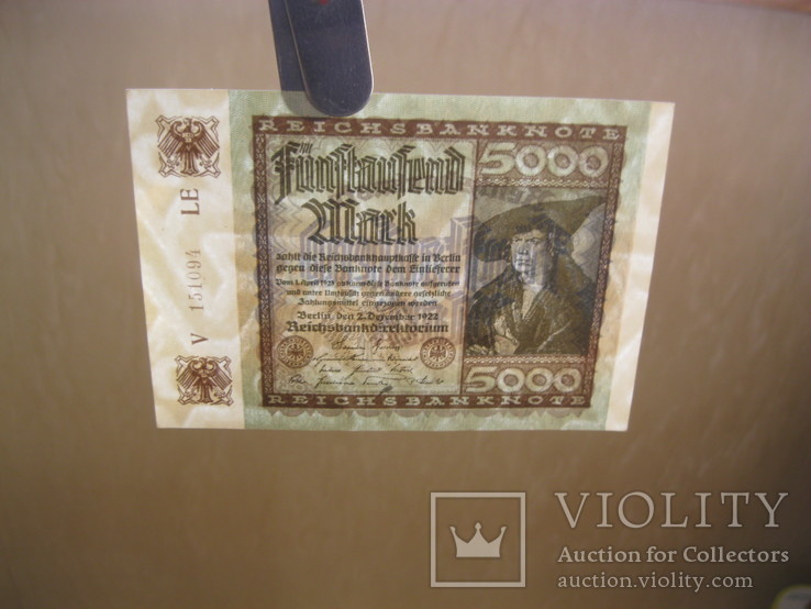 5000 марок 1922 г Германия, фото №4