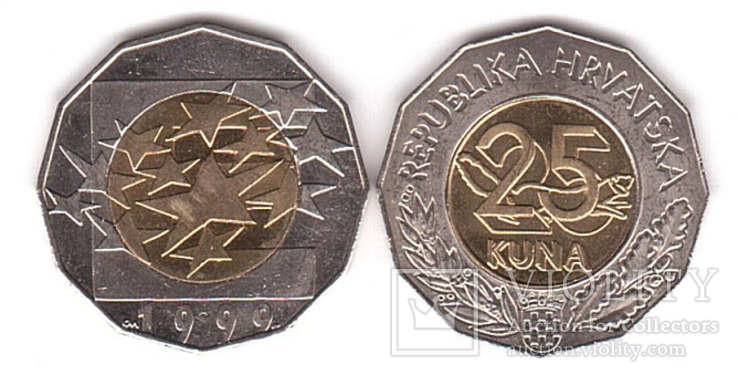 Croatia Croatia - 25 Kuna 1999 Introduction of the euro currency in the EU countries