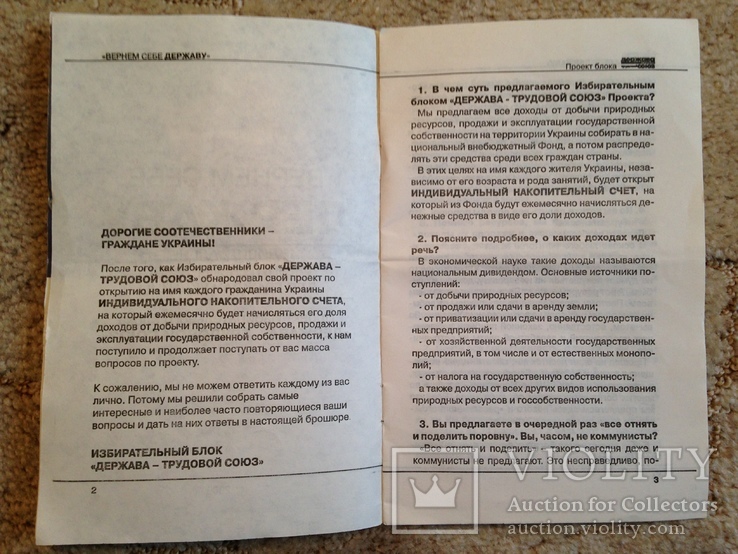 Политическая агитация Избирательный блок Держава-Трудовой союз Выборы 2006, фото №3