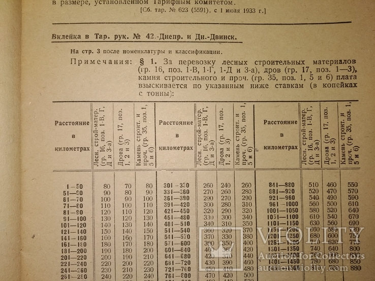 1933 сборник тарифов МорФлот Днепр Речфлот ЖД, фото №7