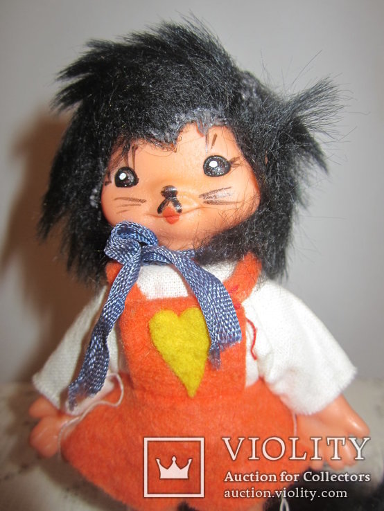 Кукла кошка 12см іграшка киця ГДР, фото №4