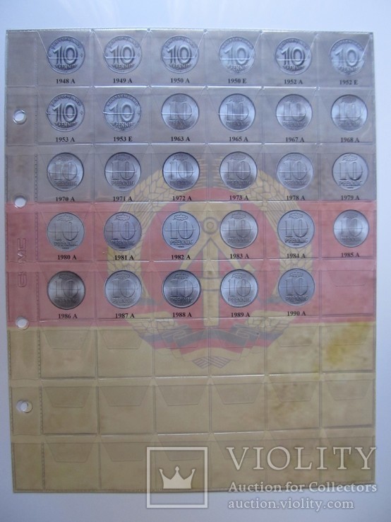 Комплект листов с разделителями для разменных монет ГДР 1949-1990гг, фото №4