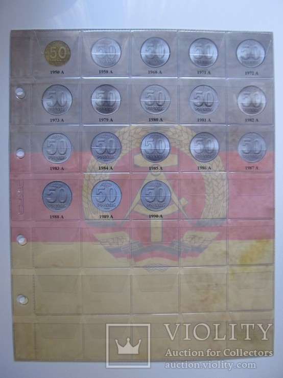 Комплект листов с разделителями для разменных монет ГДР 1949-1990гг, фото №6