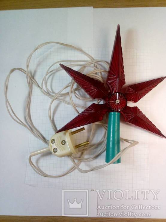 Ёлочная игрушка верхушка звезда электрическая, фото №5