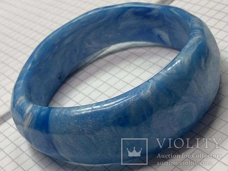 Винтажный голубой браслет 42 грамма, фото №3