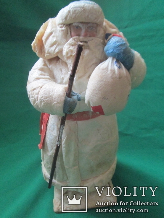 Дед Мороз ,каталожный.Вата .25 см(малый)!1953 г.Всекоопинсоюз.Артель инвалидов., фото №2