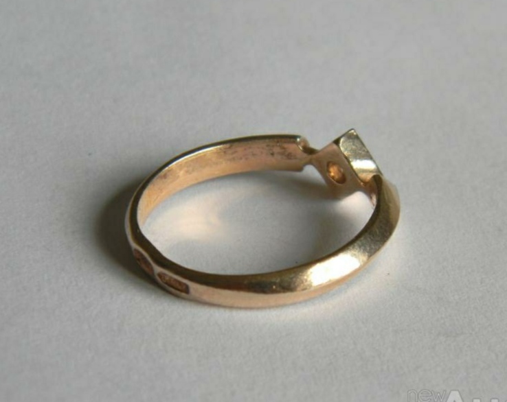 Серебряное Кольцо в Позолоте, 925 проба, 17,5 размер, фото №5