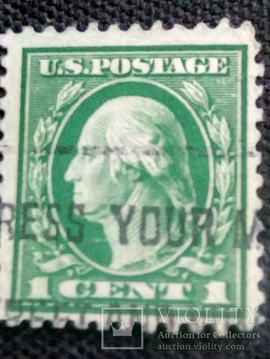 США Г . Вашингтон  1 цент 1917 г . Scott # 498 g . перф . - 10 ., фото №2