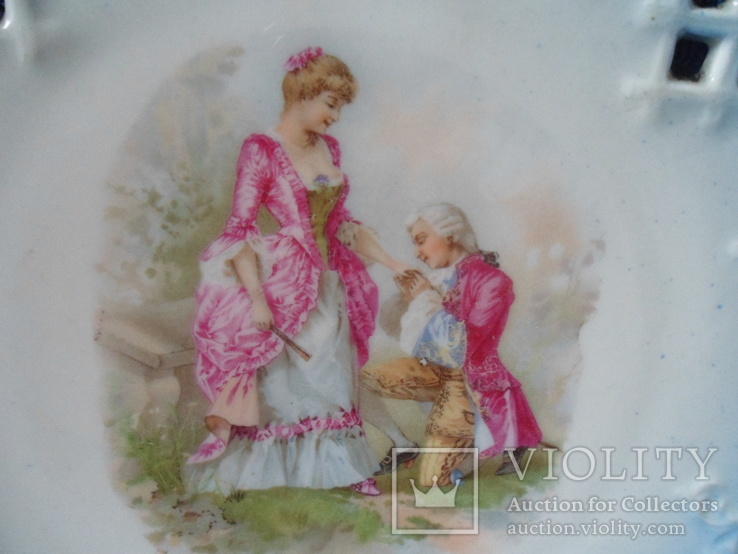 Настенная тарелка Дама с кавалером, фото №4