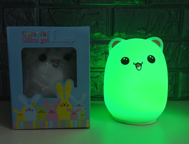 Оригинальный детский силиконовый ночник светильник Котик Cute Cat, фото №4