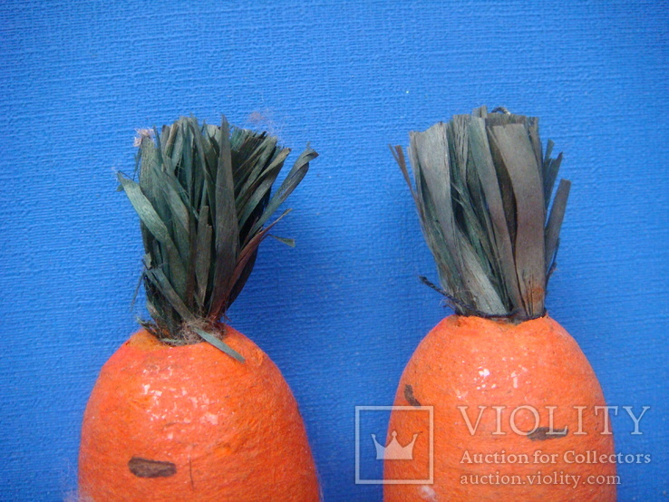 Елочная игрушка " Морковь "  2 шт., СССР, фото №4